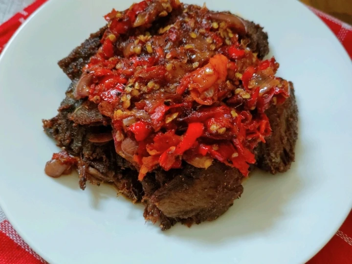 Langkah Mudah untuk Membikin Resep Dendeng Batokok Balado Merah yang Lezat Sekali Anti Ribet, Lezat Sekali