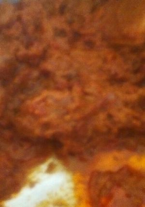 A picture of Beef biriyani with eggs.