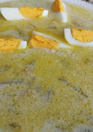 Kapros zöldségleves főtt tojással recept fotója