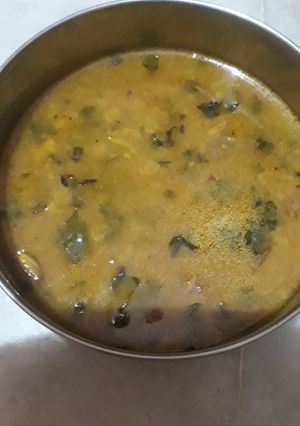 A picture of Palak (spinach) daal.