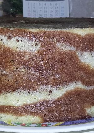 Una foto de Torta 20 cucharadas y torta cebra en microondas