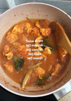 Foto resep Gulai ayam - diet no gula, minyak, santan, mecin, tepung
