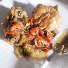 A picture of Chicken and vegetables stew.
