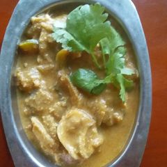 A picture of Mushroom and groundnut gravy.