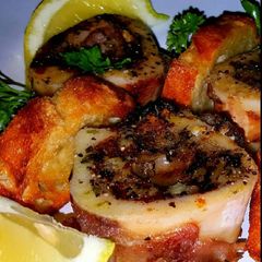 A picture of Mike's Roasted Bone Marrow & Crustiini Appetizers.