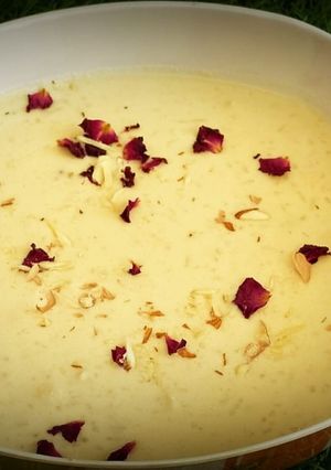A picture of Condensed Rice kheer.
