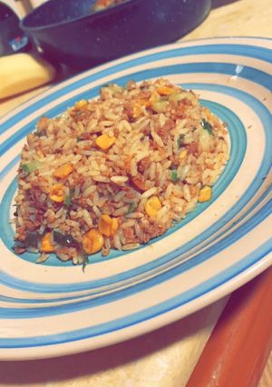 صورة لوصفة رز ومفروم بالخضار