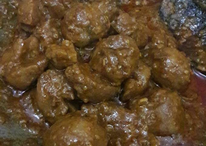 Rendang daging dan bakso ala2