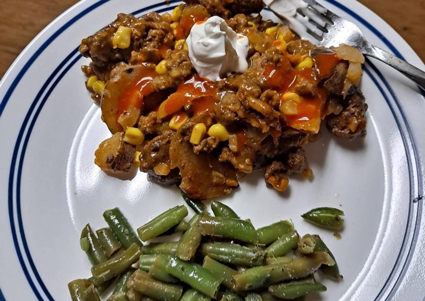 Beef and Potato Taco Casserole (slow cooker)