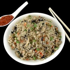 A picture of Mushroom Fried Rice.