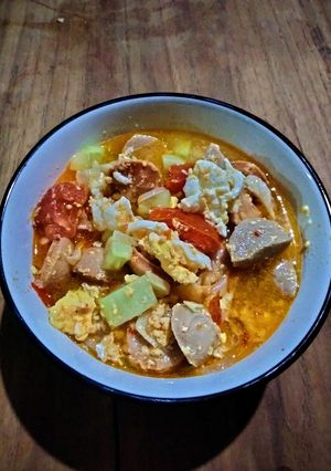 Foto resep Timun telur campur pedas