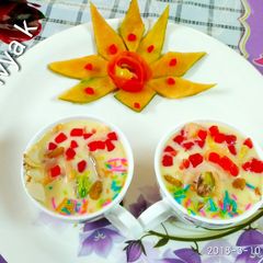 A picture of Muskmelon pista dry fruit custard.