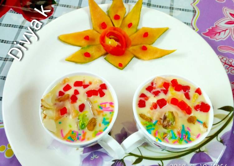 Steps to Make Muskmelon pista dry fruit custard