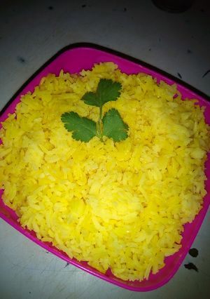 A picture of Tumeric rice #AuthorMarathon.