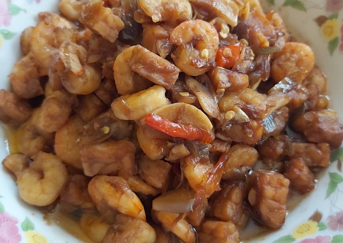 Tumis udang & tempe kecap