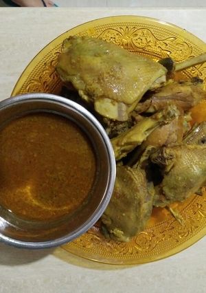 Foto resep Ayam ungkep bumbu kuning