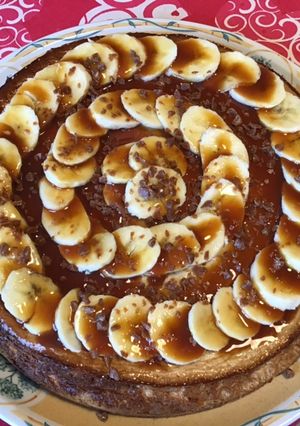 Une photo de Cheesecake bananes citron caramel beurre salé