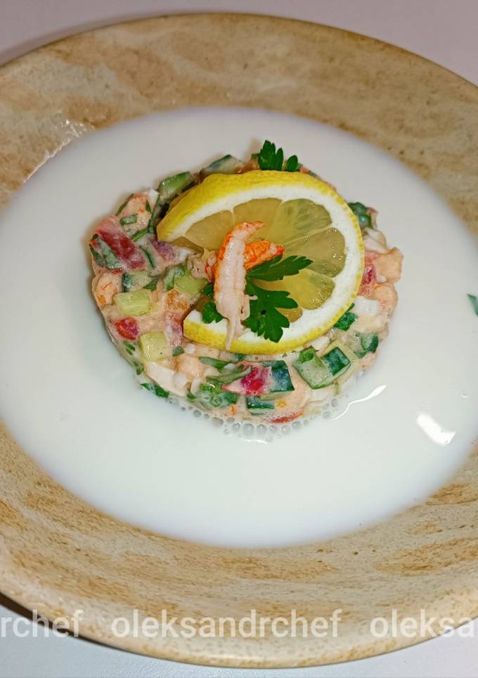 Окрошка з креветками 🦐 на айрані