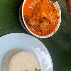 Carrot stew and rice A picture of Carrot stew and rice.