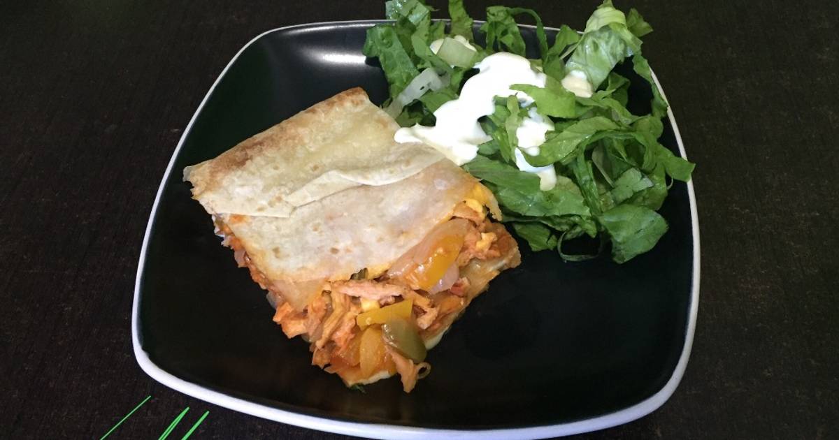 Quesadilla rellena de pollo Receta de Ivette.Bañuelos Cookpad