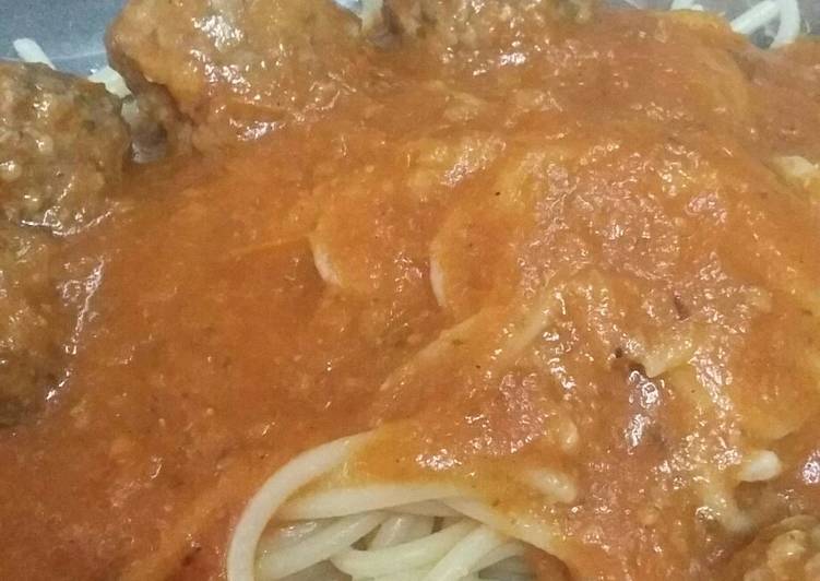 Cara Gampang Membuat Homemade spaghetti meatballs😉 Anti Gagal