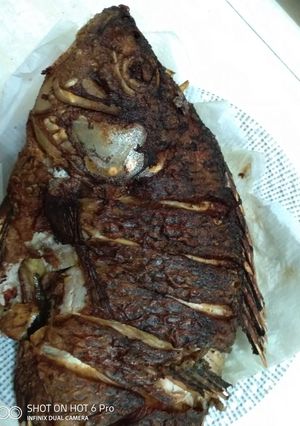 A picture of Fried fish#5orlessingredientschallenge#4wkschallenge.