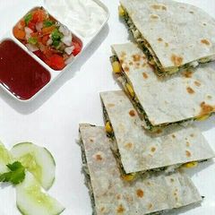 A picture of Spinach Corn Quesadilla.
