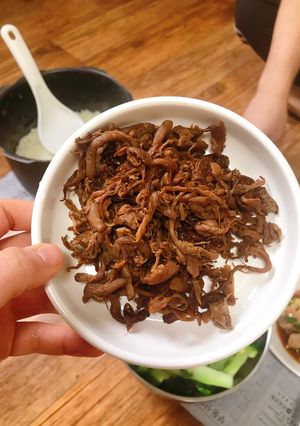 Hình của món Chà bông nấm sò (nấm bào ngư).