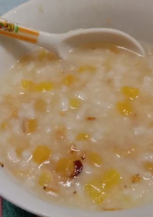 Hình của món Cháo bí đỏ tôm thịt.
