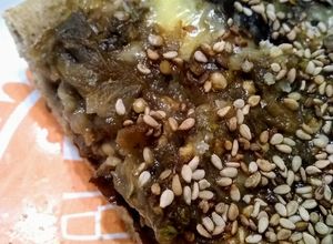 Una foto de Tarta de berenjena con base integral