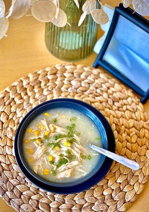 Фото Китайский рисовый суп с кукурузой.