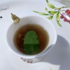 Cardamom and tulsi tea A picture of Cardamom and tulsi tea.