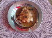 Una foto de pollo a la naranja