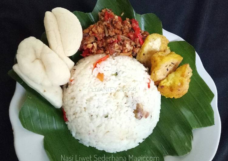 Cara Gampang Membuat #11 Nasi Liwet Sederhana Magicom, sambal Tempe kemangi, Tahu😋 Anti Gagal