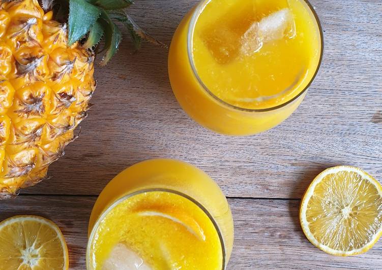 Steps to Make Orange, lemonade and vodka punch in 25 Minutes for Family