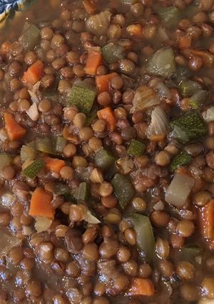 Una foto de Lentejas con verduras
