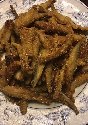 A picture of California Farm Smelt Fry with Buttermilk Dip.