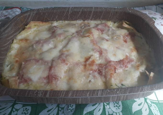 Lasagne con zucchine e prosciutto