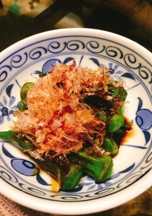 柴魚片涼拌秋葵 的食譜成品照片