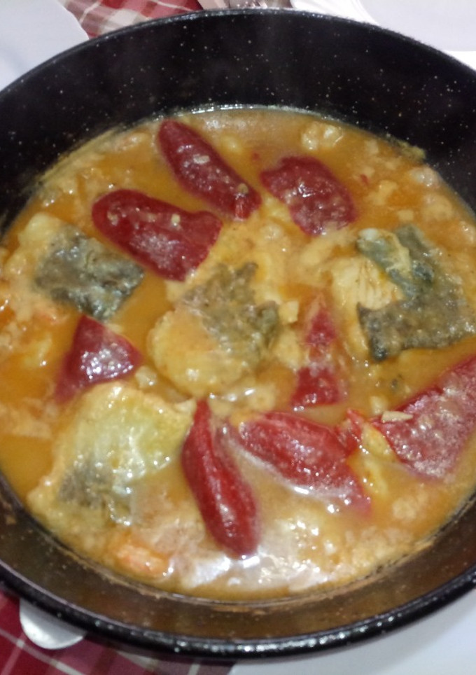 Una foto de Bacalao con pimientos de piquillo a la sidra