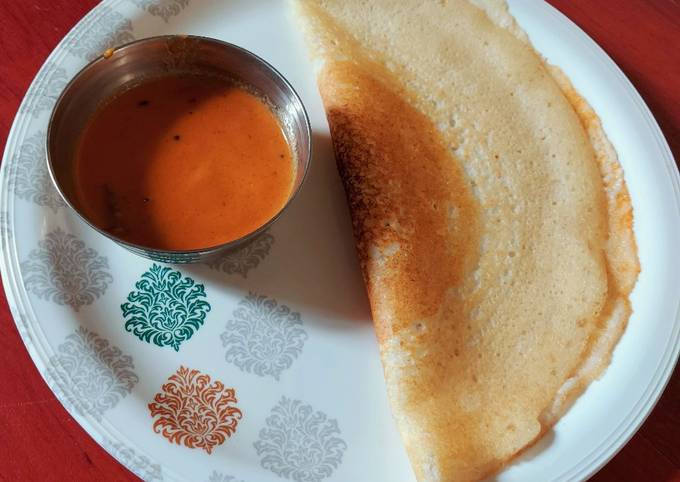 Steps to Prepare Speedy Dosa with tomato onion chutney