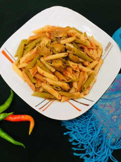عکسی از دستور پاستا با مرغ