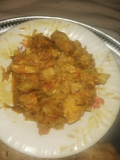 A picture of Cabbage with chicken.