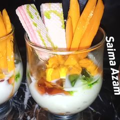 A picture of Mango dessert 💕مینگو ڈیزرٹ💕.
