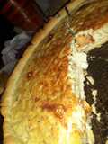 Tarta de cuatro quesos con brotes de soja