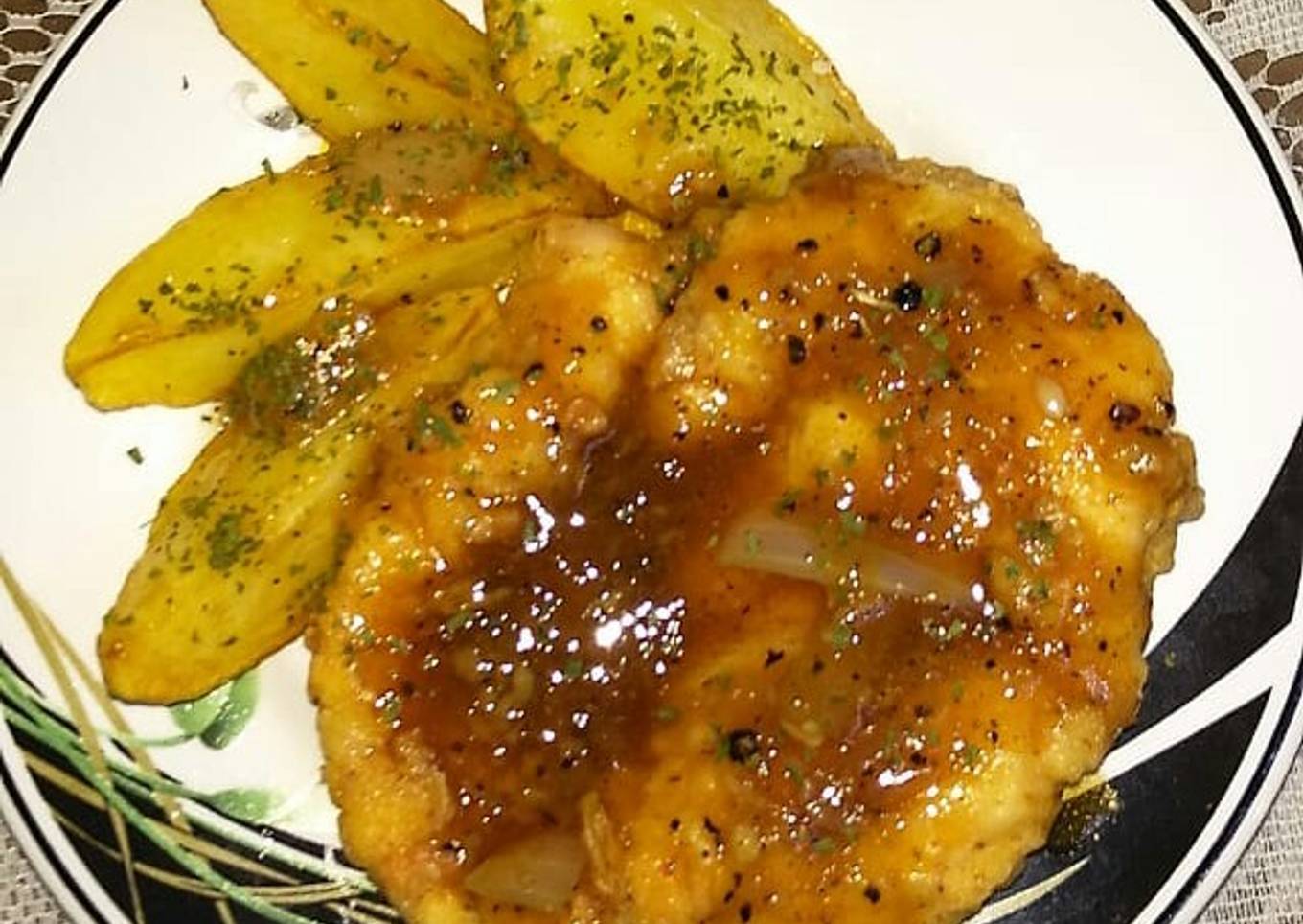 Steak ayam lada hitam ala rose