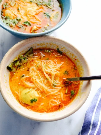 Easy Way Prepare Laksa noodle soup recipe the So Delicious Tasty