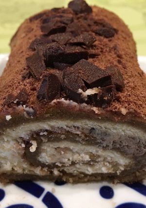 Una foto de Brazo Tiramisú, mascarpone y café (Thermomix)