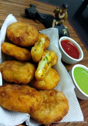 A picture of Corn curd cutlet.