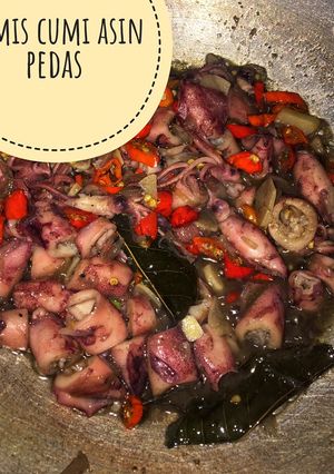 Foto resep Tumis cumi asin pedas simple